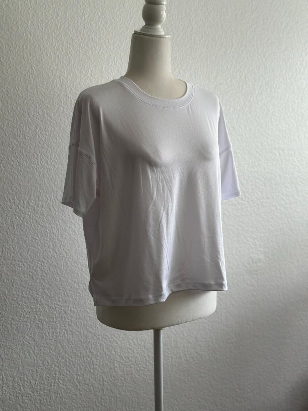 90 Degree By Reflex White Boxy Active Tee Small Super Soft Cropped Workout Top N
